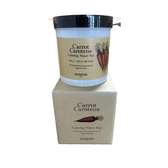 SKINFOOD Carrot Carotene Calming Water Pads 250g (8.81 oz) 60 Sheets For Redness - Picture 5 of 6